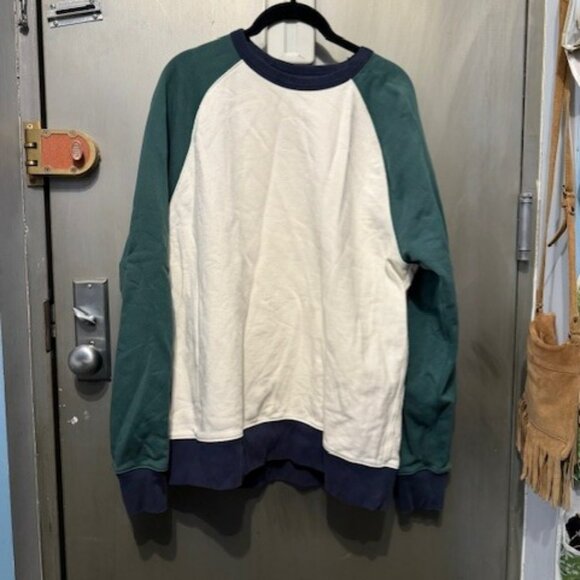 J Crew Retro Colorblock Raglan terry crewneck Pullover Sweatshirt - Picture 5 of 15